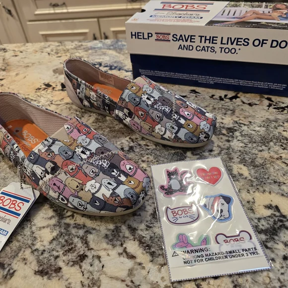 Skechers Kids' Dog Print Slip-On Shoes - Multi-Color - Picture 3 of 7